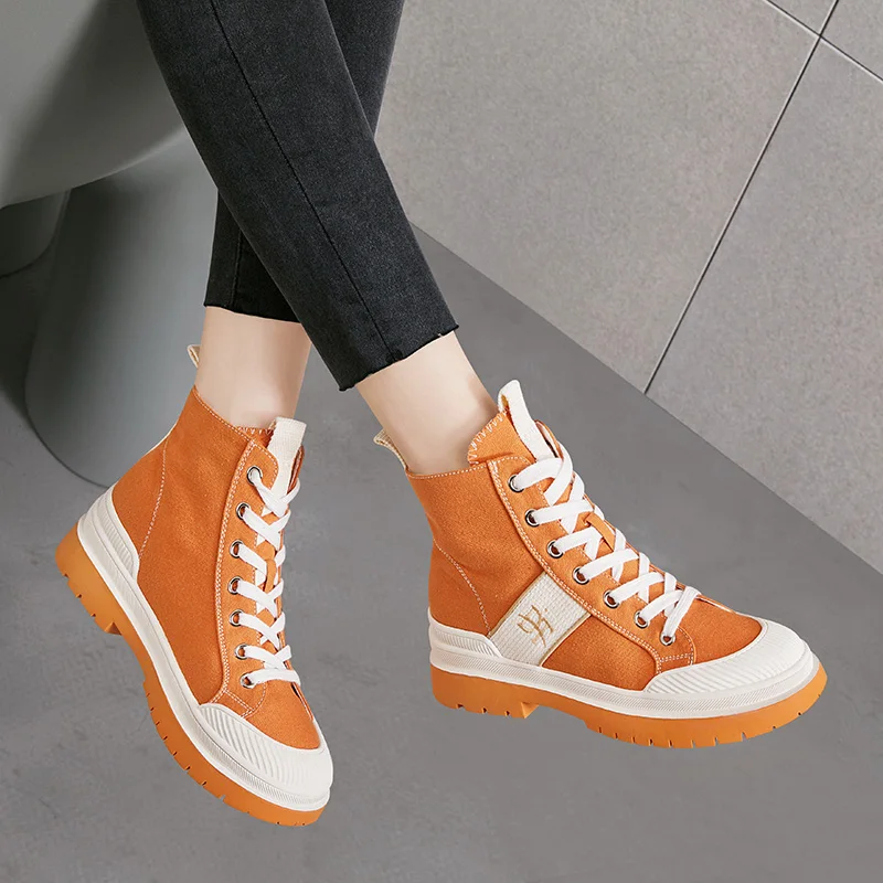 

Canvas Classics Martin boots nude boots women's shoes 2021 new autumn winter thick-soled ankle boots motorcycle boots Fashion
