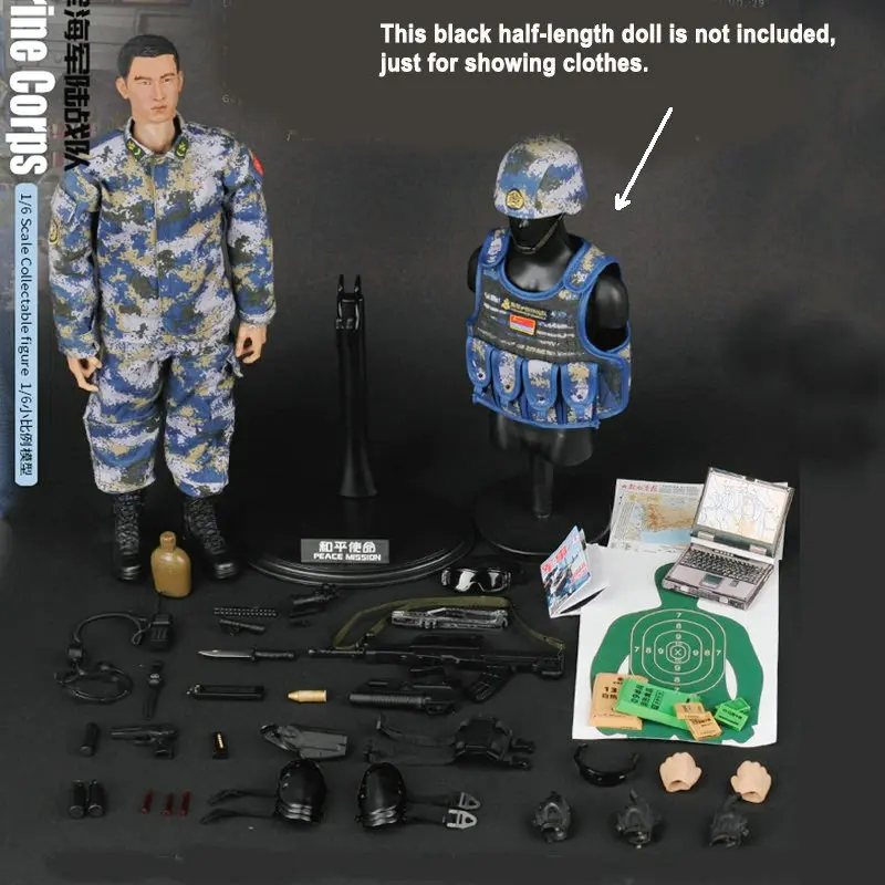 1/6 масштаб 12 &quotКитайский PLA морской корпус солдатская фигурка 30 см Военная