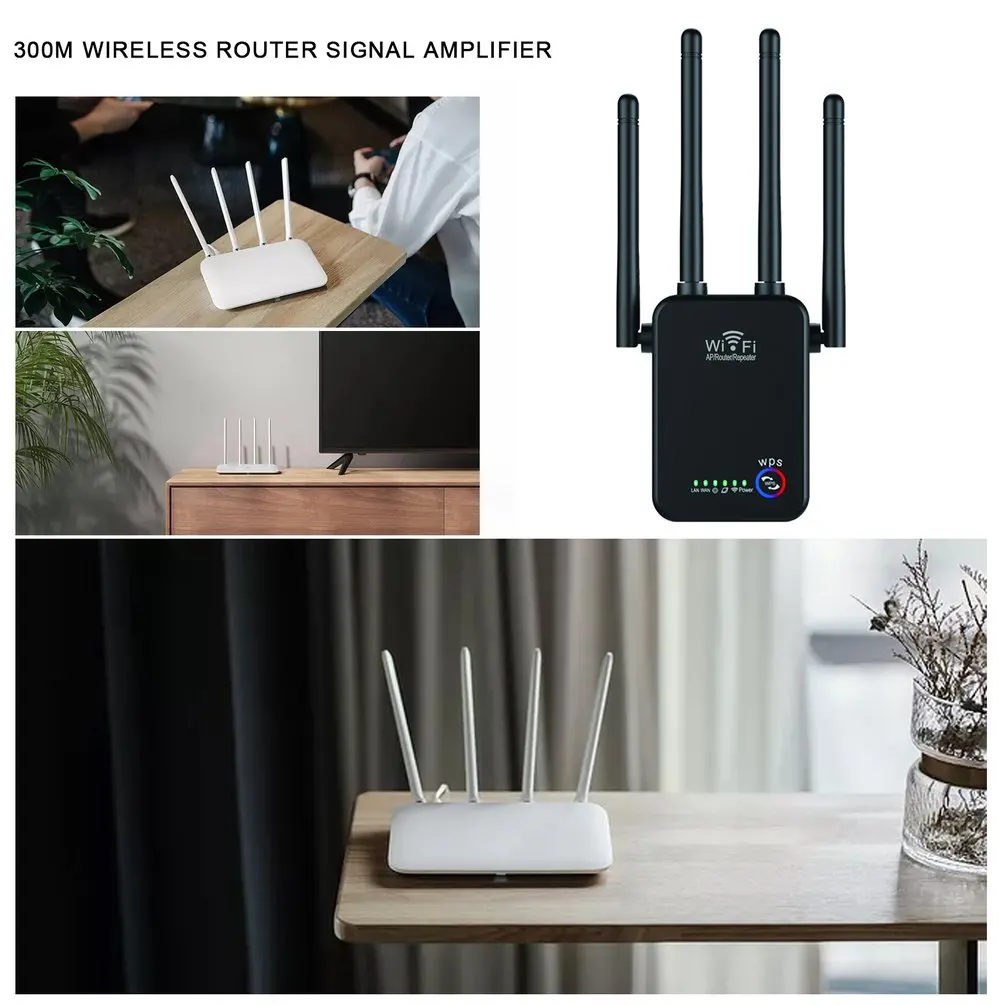 

Wireless Range Extender Wifi Repeater for Wireless Router 1000Mbps Dual Band 2.4Ghz Wi-Fi Signal Home Internet Amplifier