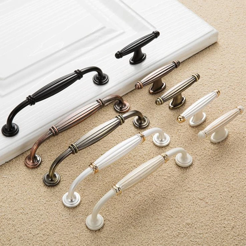 Ручка для шкафа LCH из цинкового сплава цвет слоновой кости белый европейский