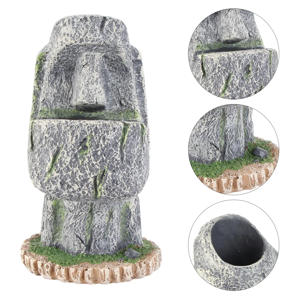 

1Pc Personality Resin Stationery Container Students Study Pen Holder Grey