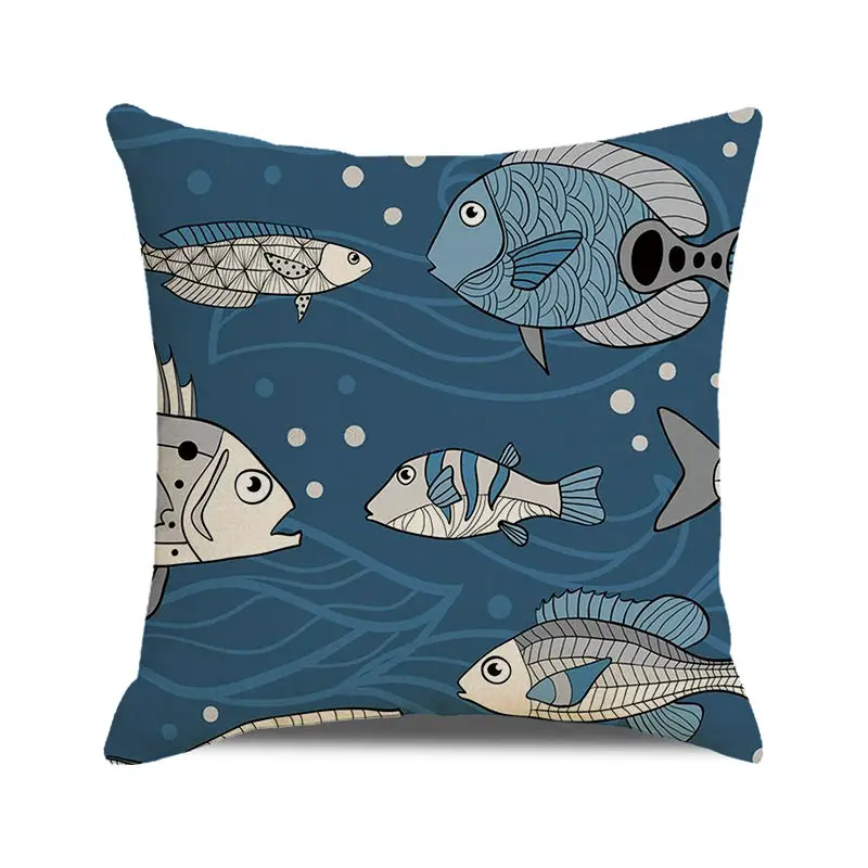 Оптовая продажа 45 см * Симпатичные льняные/Хлопковые наволочки в виде морской