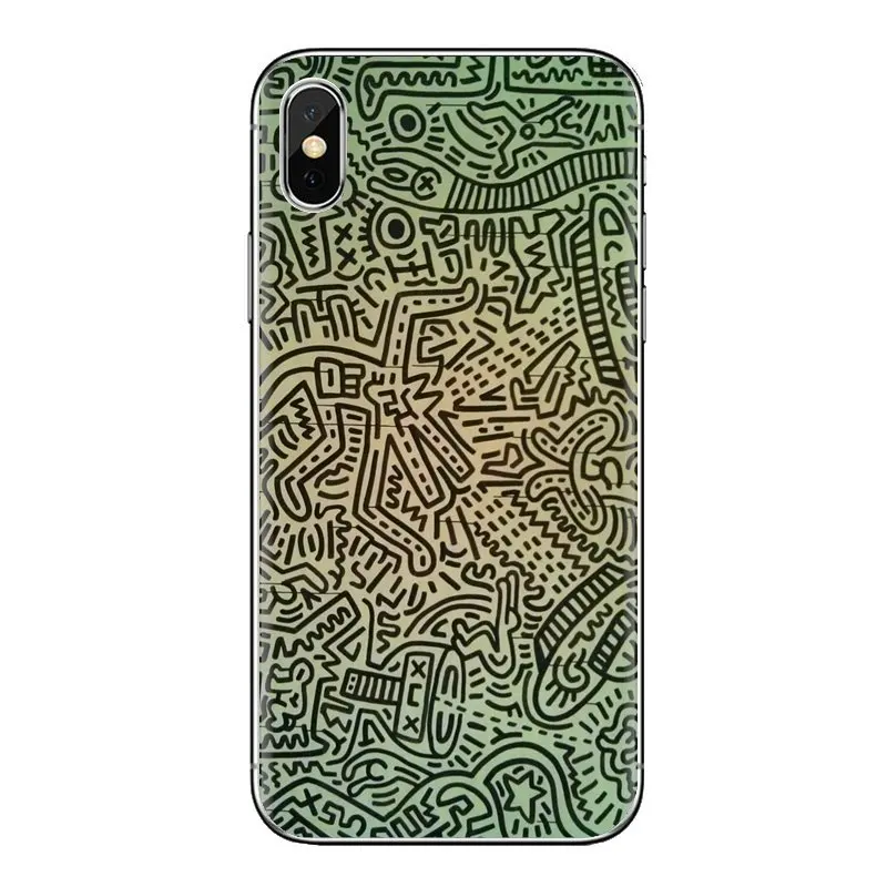 Keith Haring Works Colorful Print Silicone Bag Case For iPod Touch Apple iPhone 11 Pro 4 4S 5 5S SE 5C 6 6S 7 8 X XR XS Plus Max |