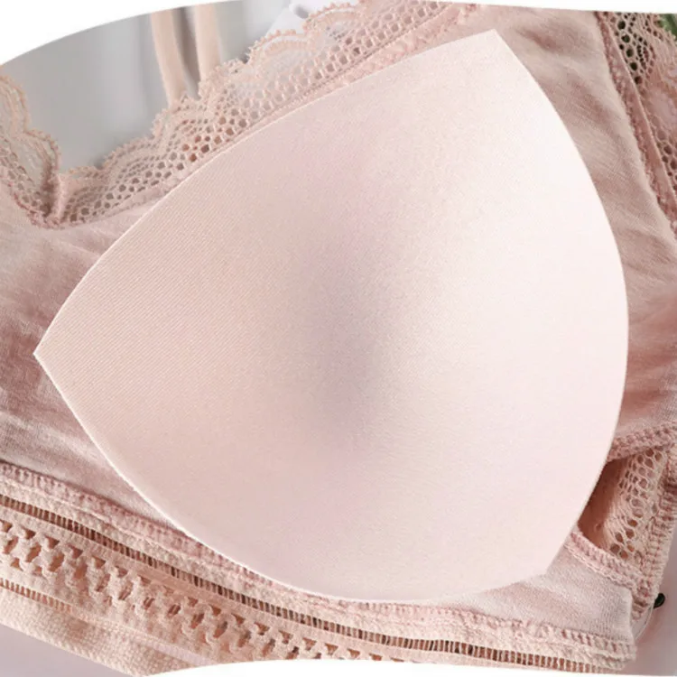 Комплект женского кружевного нижнего белья бесшовный бюстгальтер с открытой