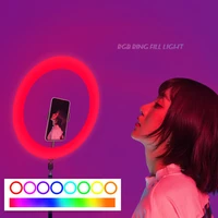 rgb ring light tripod 10 inch led ring light selfie ring light with stand rgb 26 colors video light for youtube tik tok