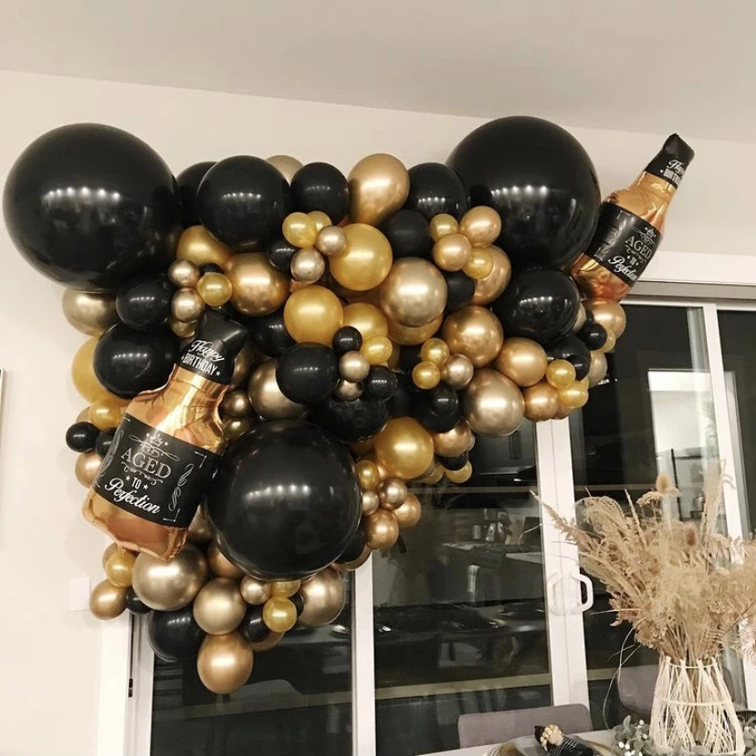 

Metallic Latex Balloons Black White Gold Long Shape Chrome Helium Globos Birthday Party Wedding Decoration Kids Balls