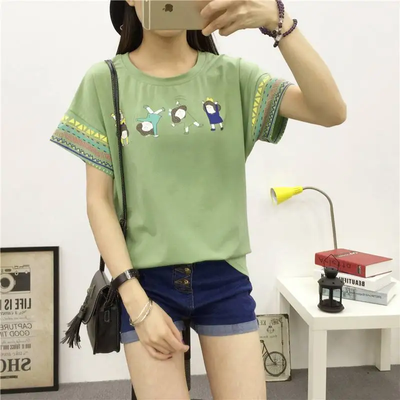 

Fashion Logo Printing T Shirts Women's Short Sleeve white Fashion 100% cotton Female T-Shirts