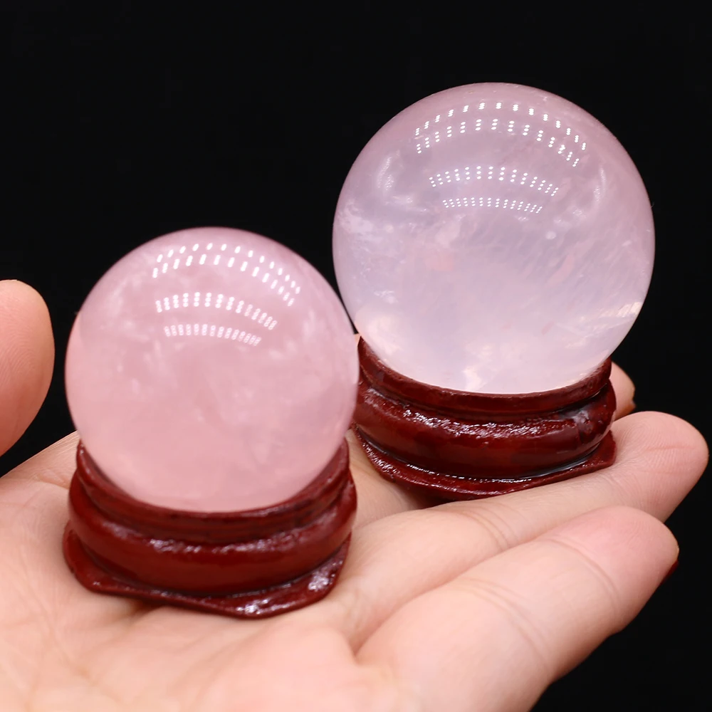

Natural Crystals Stone Furnishing Articles Rose Quartz Crystal Ball Rough Rock Reiki Healing Stone Home Decoration Gift