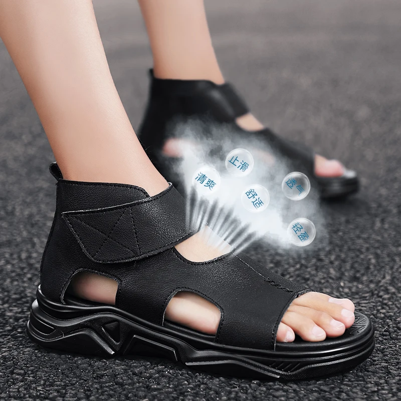 

2021 Leather Sandals Men Summer Fashion Man Beach Shoes Outdoor Casual Shoes Anti-skidding Krasovki High Quality Sandals for Men