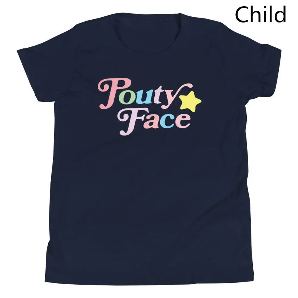 Camiseta con estampado de cara para padres e hijos, camiseta de manga corta para j&oacute;venes, Tops de algod&oacute;n a la moda para adultos/ni&ntilde;os, ropa de calle de verano-3