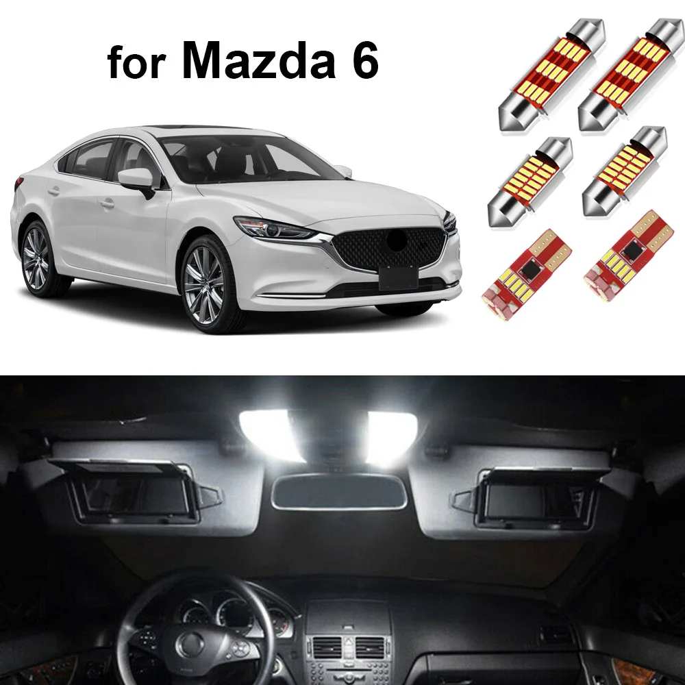 

Canbus LED Interior Light Kit For Mazda 6 GG GH GJ GL Sedan Hatch 2003- 2017 2018 2019 2020 LED Dome Map License Plate Blub