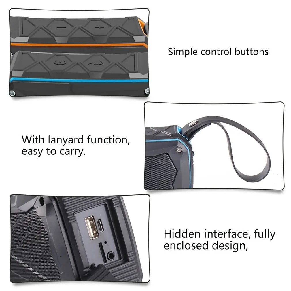 S610 тяжелый бас водонепроницаемый открытый Bluetooth динамик 4500 мАч power Bank портативный