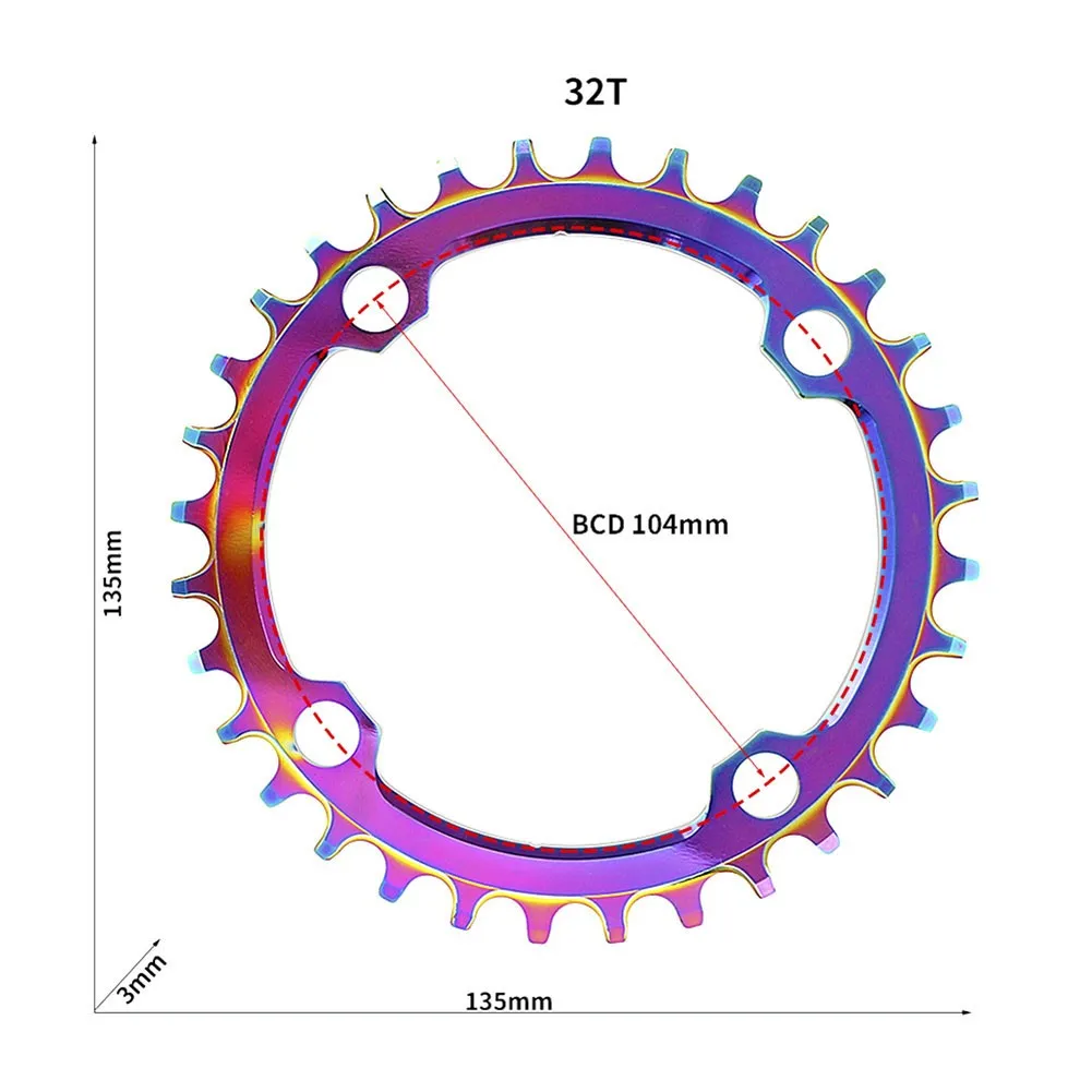 Велосипедная цепь 104 мм 32/34/36/38T велосипедная узкая широкая практичная | Спорт и