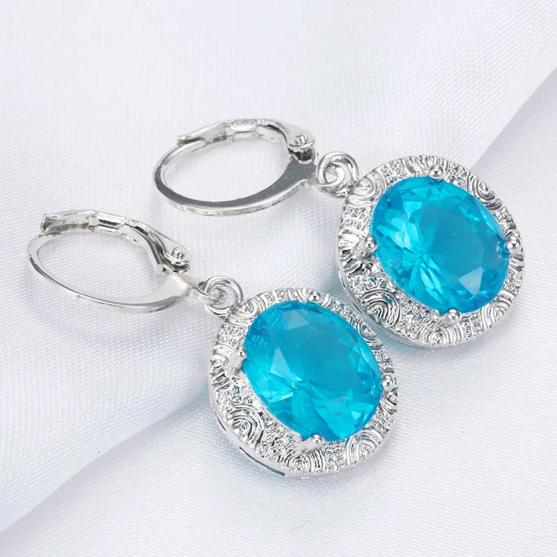 Классические женские серьги-капли воды модные серьги с синими и красными