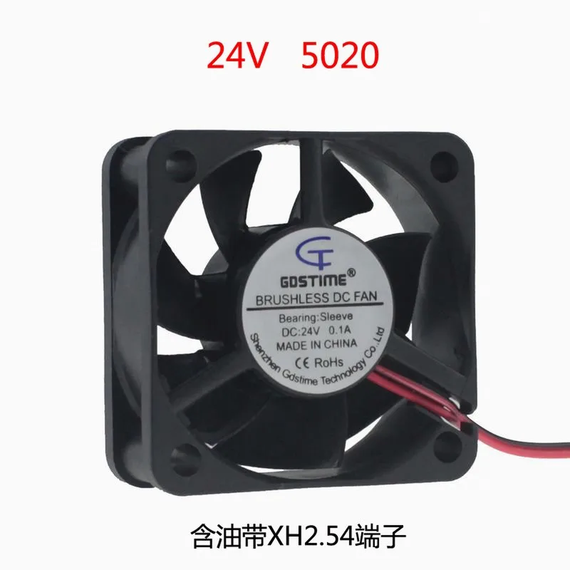 2 шт./лот 50x50x20 мм DC5V 12 в 24 В 5020 вентилятор охлаждения низкий уровень шума осевой