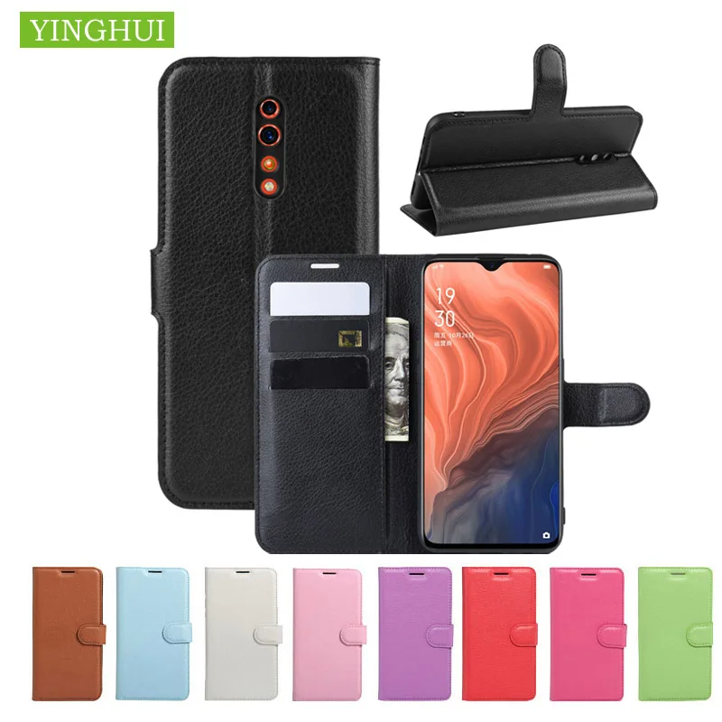 

Leather Case For OPPO Reno Z Cover Classic Style Solid Color Flip Wallet Phone Cases Coque For OPPO Reno Z Cover Protective Case