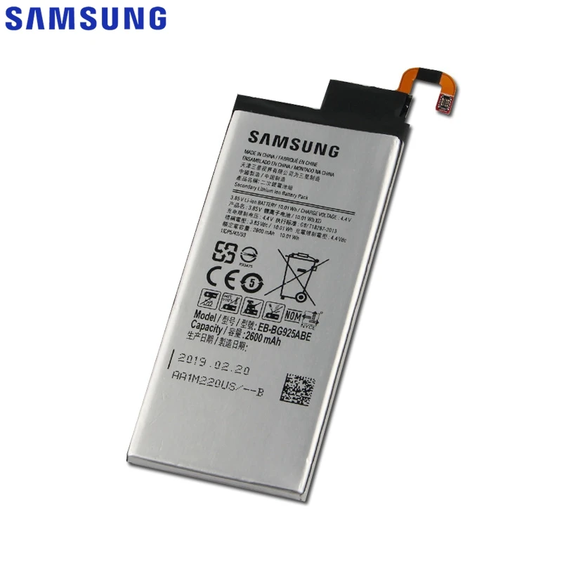 samsung Батарея для Galaxy S6 край G9250 G925K G925S G925FQ G925F G925L S6Edge G925V G925A EB-BG925ABA 2600 мА-ч