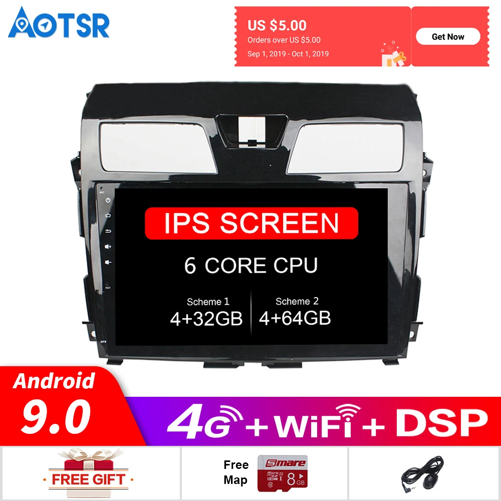 

Android 9.0 DSP Car GPS Navigation radio player For Nissan Tenna 2013-2015 car Multimedia Radio Audio Player Headunit No DVD dsp