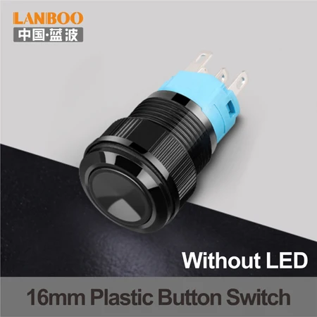 Without LED LANBOO 16 мм ON OFF мгновенная пластиковая кнопка переключатель с светодиодный 24V220V - Цвет: Without LED