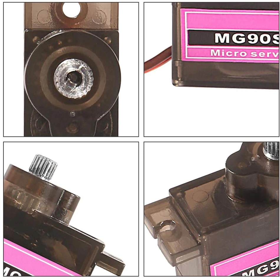 Мини-Сервоприводы MG90S 4 шт. 9G с металлической зубчатой передачей Micro