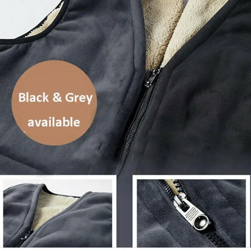 

1 Pcs Autumn and Winter Plus Velvet Vest Thick Lamb Down Slim Vest Middle-aged Men's Outdoor Sleeveless Down Vest