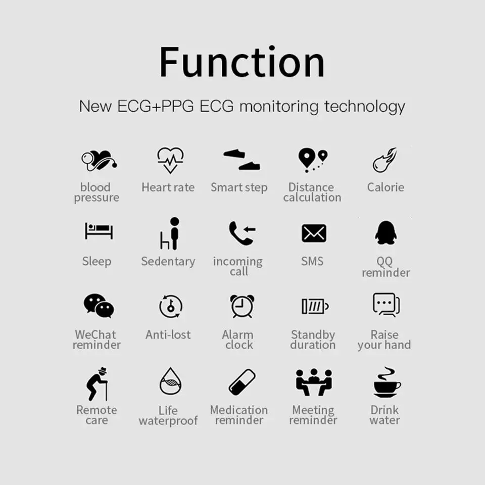 R2 Смарт-часы ECG+ PPG Bluetooth 5,0 браслет sphygmometer трекер активности для Android huawei Honor телефон Мужские Женские умные часы