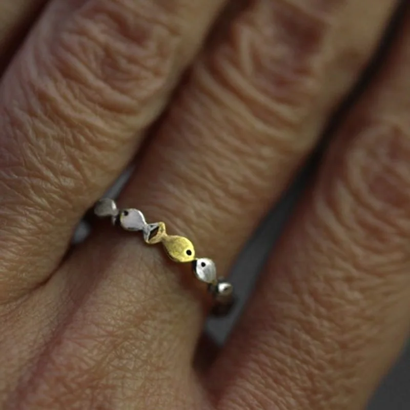 

Small Fish Ring For Women Trendy Vintage Creative Personality Unique Animal Rings Female Fashion Jewelry Gift Accessories Party