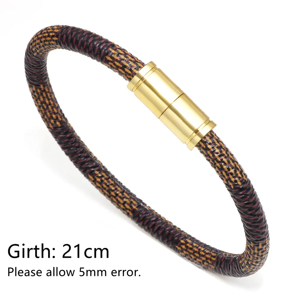 

Charmsmic Round Circle Mens Leather Bracelets & Bangles Black Brown White Color Handmade Braided Magnetic Clasp Vintage Jewelry