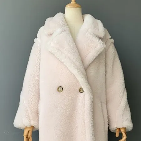 Short Cream White MAOMAOFUR натуральная шерсть Teddy Bear пальто Женская Зимняя мода натуральном овечьем меху Меховая куртка женские теплые ботфорты Костюмы; шерстяная Верхняя одежда для детей - Цвет: Short Cream White