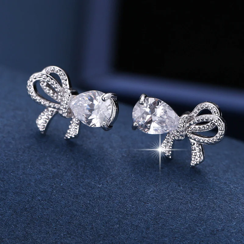 Простые Модные Дизайнерские серьги в стиле стиля с бантом из сплава