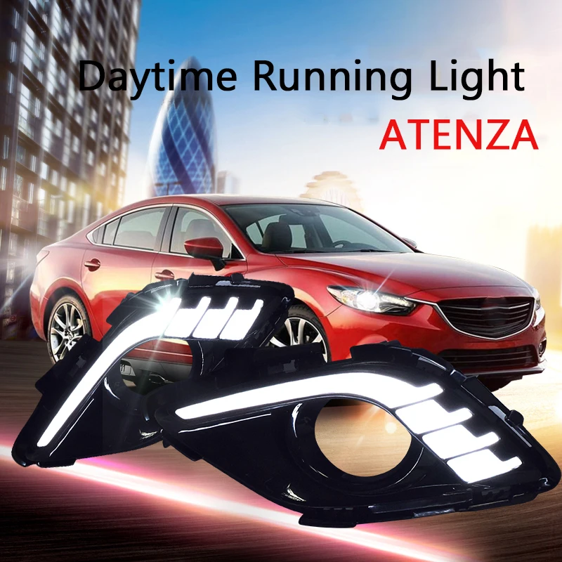 Echayaku 2x белый желтый DRL для Mazda-6 Mazda6 Atenza 2013 2014 2015 светодиодный дневные ходовые огни