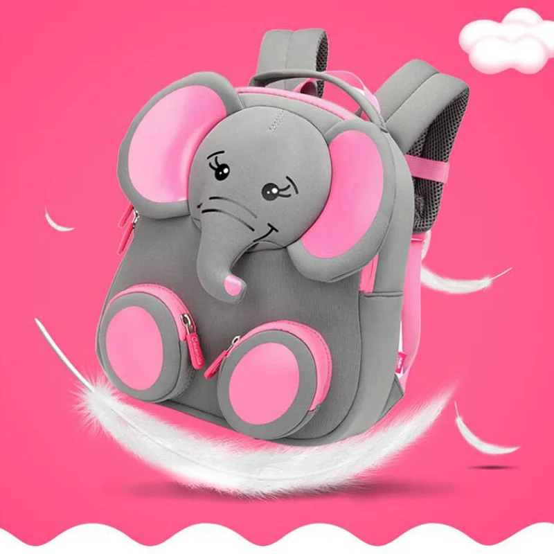 Elephant New Fashion Children School Bags for Girls Boy 3D Elephant Design Student School Backpack Kids Bag Tourism Rucksack - Цвет: Elephant