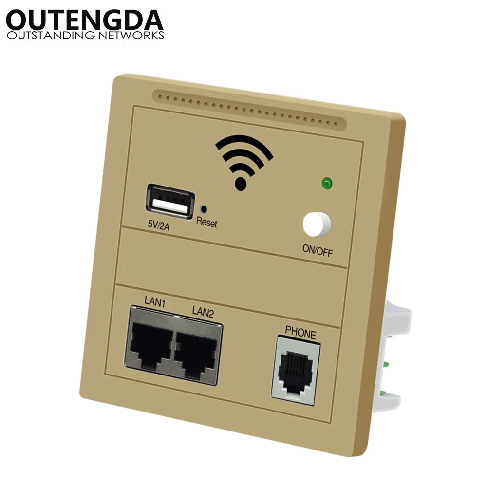 Wi-Fi роутер RJ45 802.3af 300 Мбит/с беспроводной в стене точка доступа Ethernet с USB зарядкой