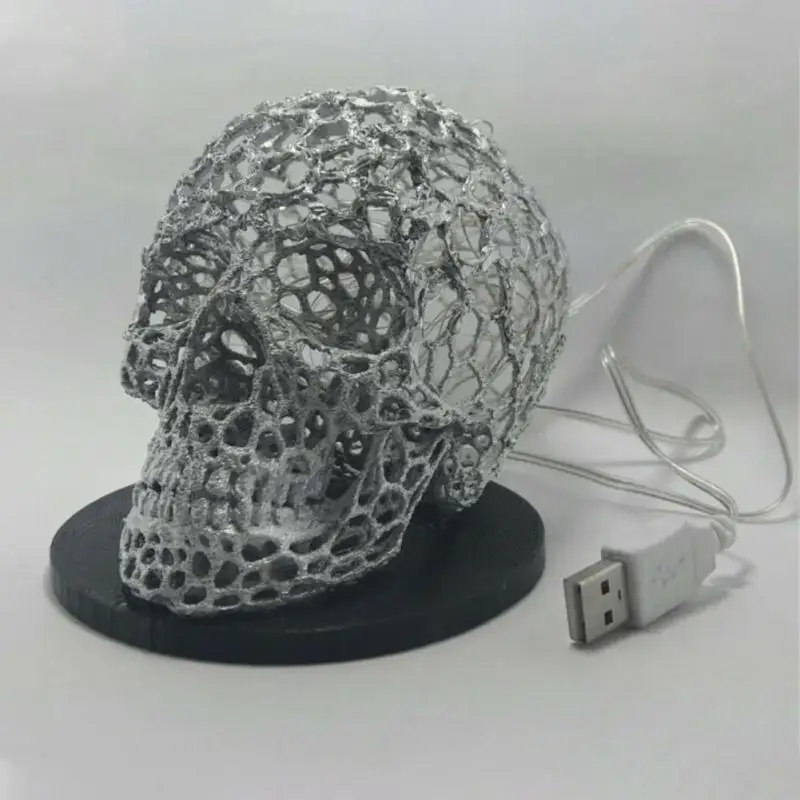 3d-лампа в виде черепа на Хэллоуин с USB светодиодная Регулируемая лампа светильник