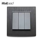 Wallpad S6, черный, серебристый, золотой, 3-х клавишный, двухсторонний, электрический, легкий, матовый, поликарбонат, пластиковый, имитирующий алюминий