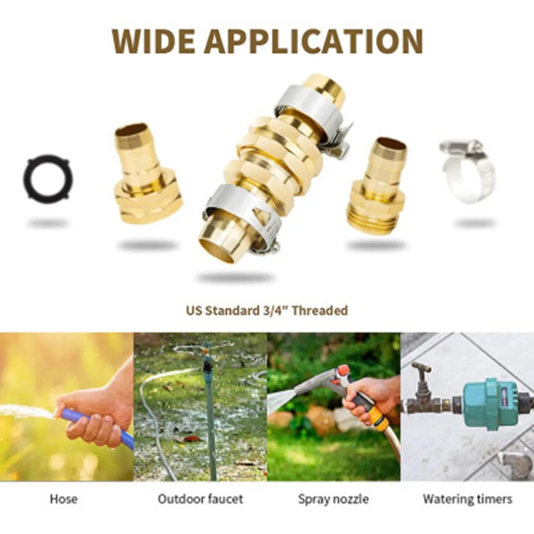 

3/4in Hose Repair Kit Connector Fittings Garden Hose Kit Male Mender Repair