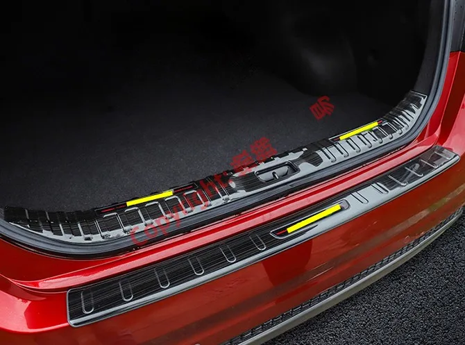 Черная декоративная Накладка на порог заднего бампера из нержавеющей стали для