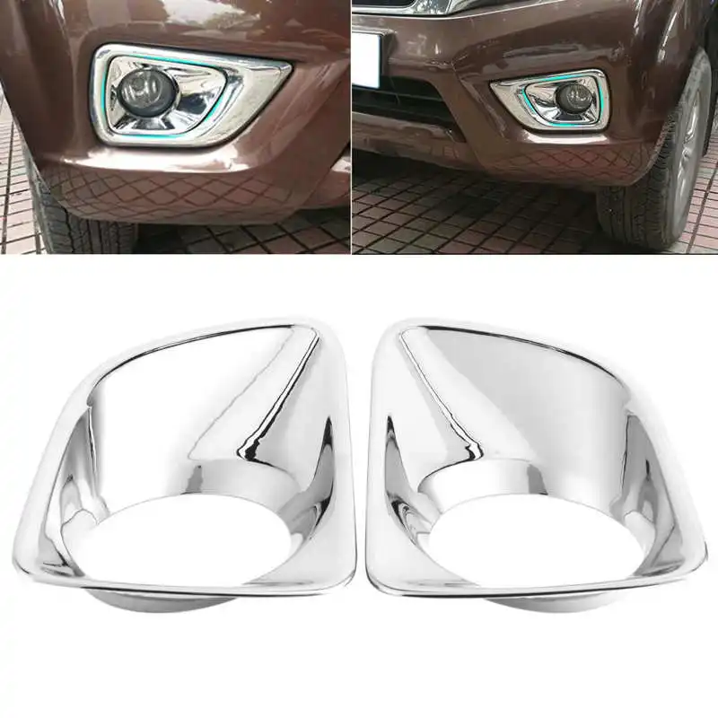 

2Pcs Front Fog Lamp Cover Trim Chrome Plating Foglight Decor Fit for Nissan Navara NP300 Frontier 2015-2019