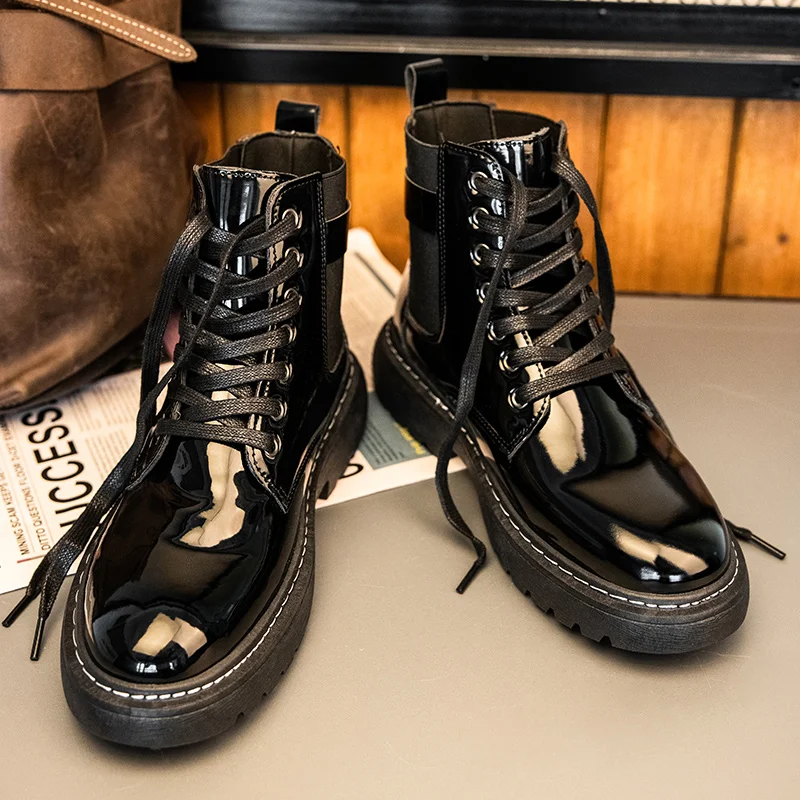 

Motocycle Boots Men Waterproof Men's Spring And Autumn Shoes Handmade Cowboy Top Quality Ankle Boot Men Shoes Leather For Weding