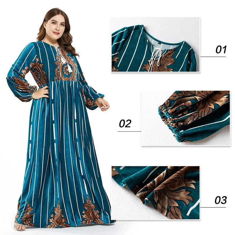 Новая мода высокоэлегантное женское платье с принтом размера плюс новое зимнее