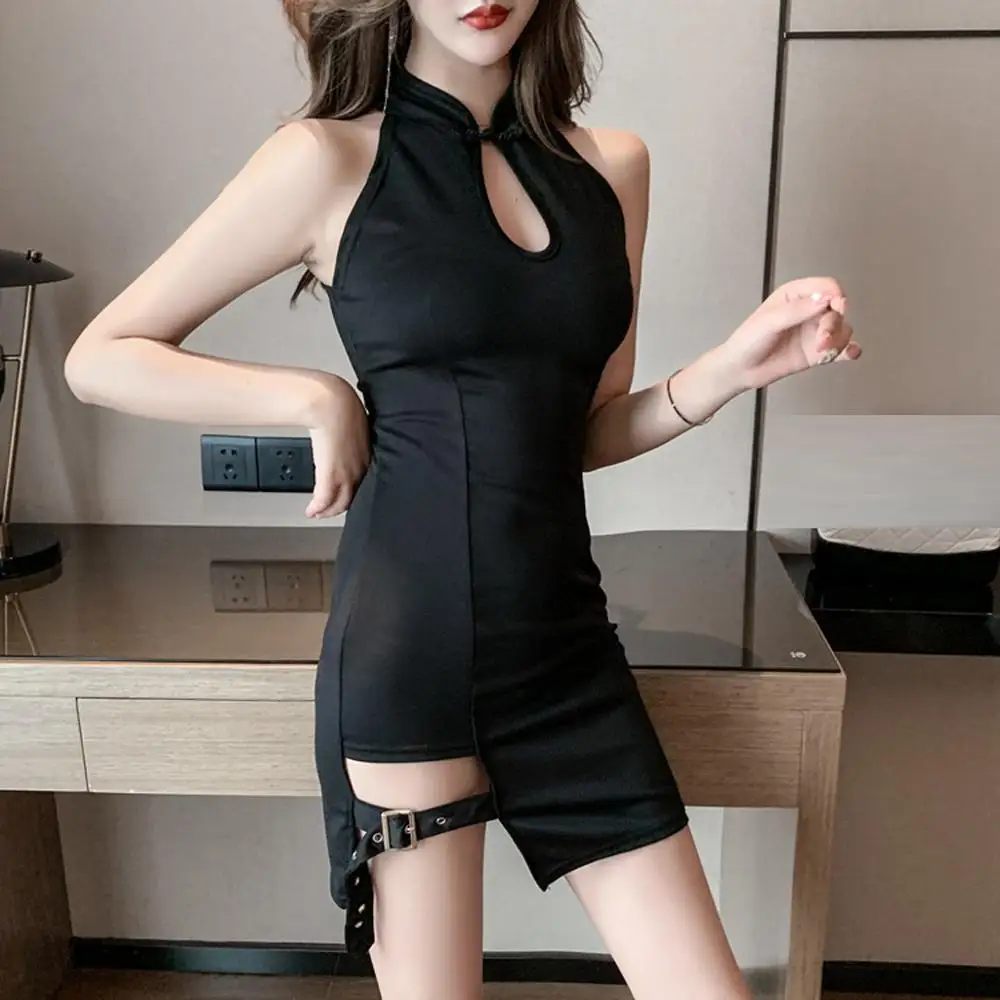 Женские вечерние платья платье без рукавов с лямкой на шее шипами Сетчатое