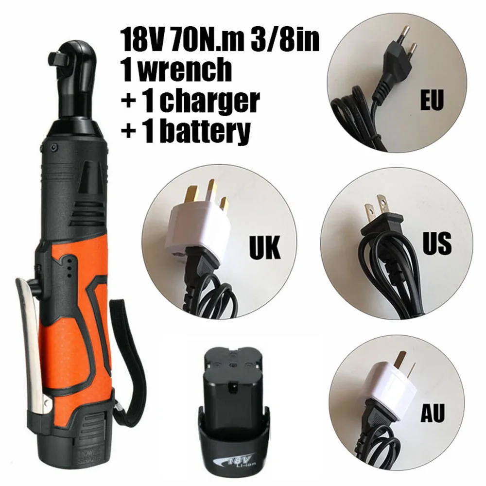 Аккумуляторный Электрический ударный гайковерт с трещоткой 18 в 70н. М 3/8 дюйма