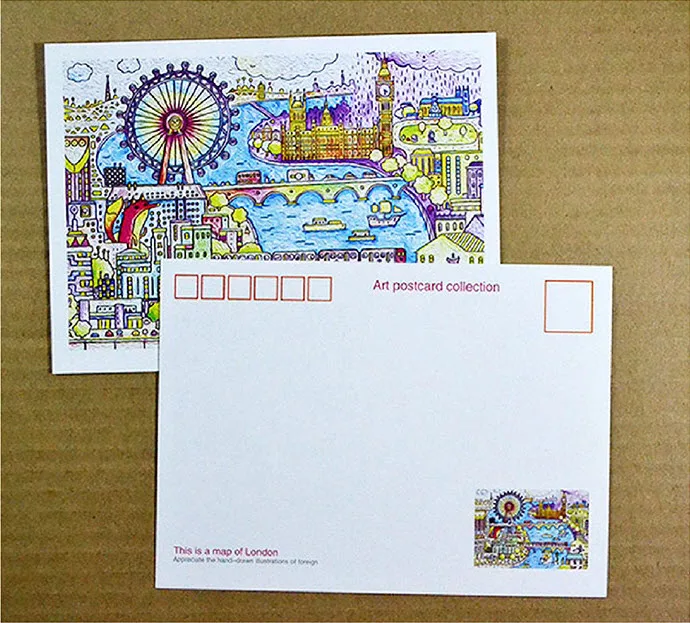 Граффити Лондон карта британская иллюстрация поздравительная открытка для