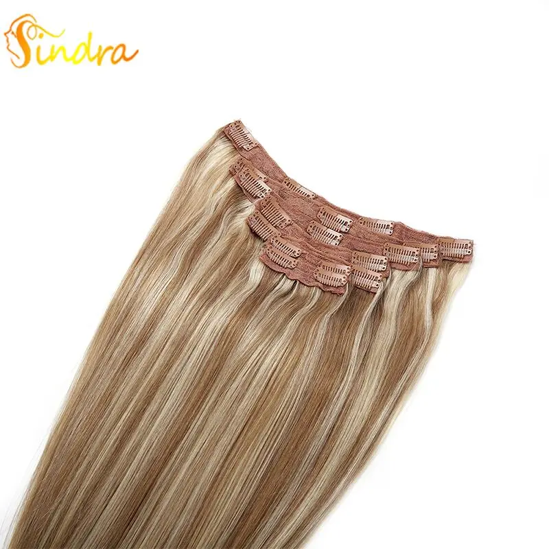 Sindra 7 шт./компл. 14 &quot-24&quot Волосы remy прямые волосы для наращивания на заколках |