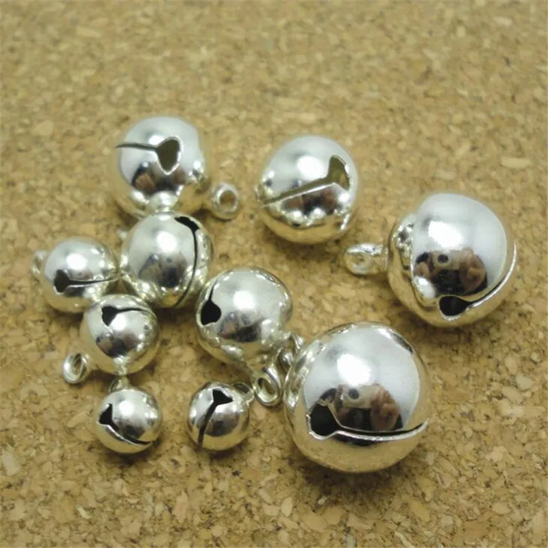 100 шт. оптовая продажа 8 мм винтажный Ретро Серебряный маленький колокольчик