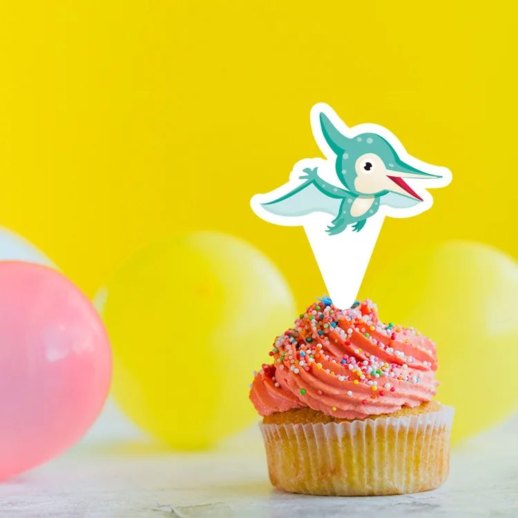 Новые инструменты для украшения тортов 12 шт. мультяшный динозавр узор топпер