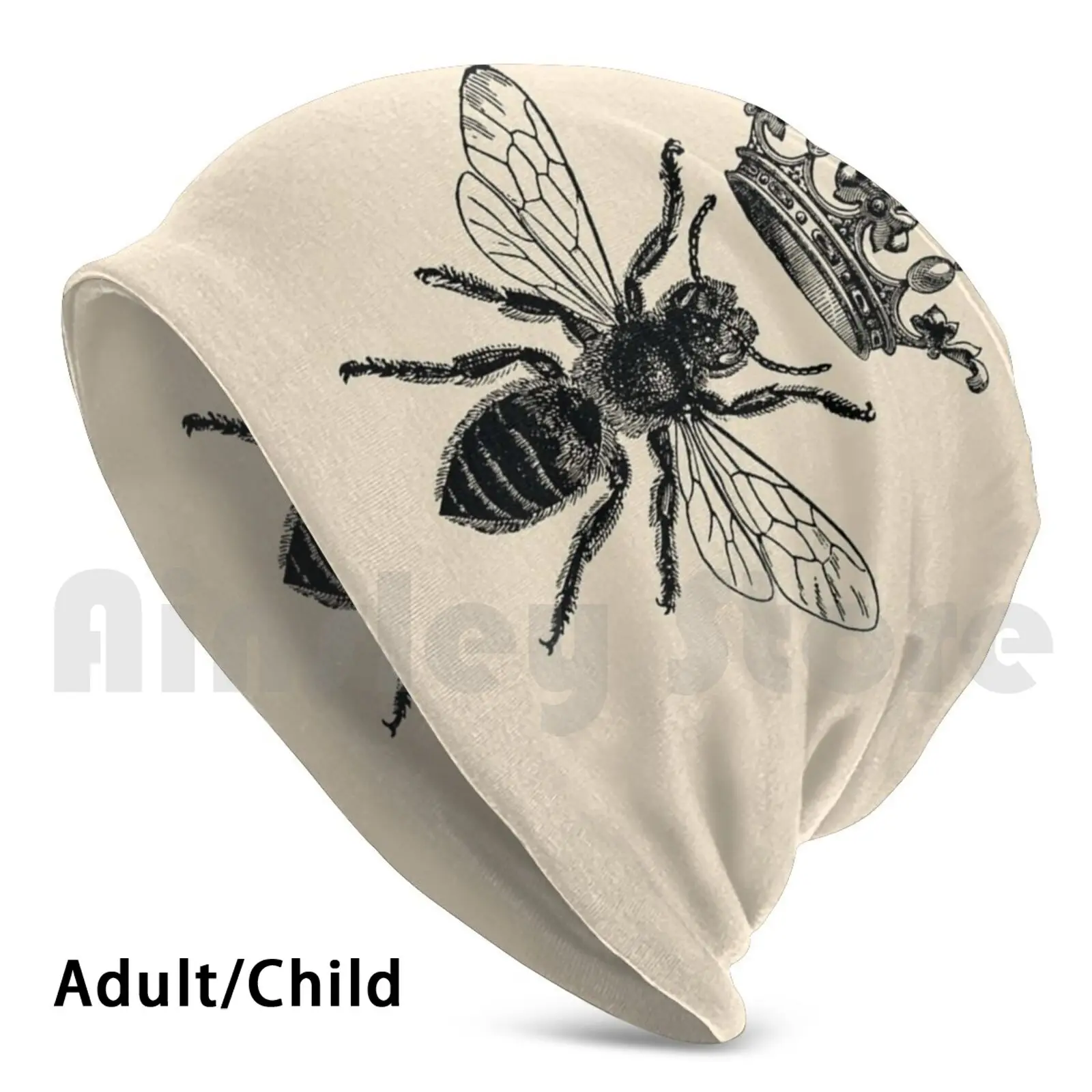 

Шапка-бини в винтажном стиле, удобный пуловер с французскими пчелами, в винтажном стиле, королева, пчела, пчела