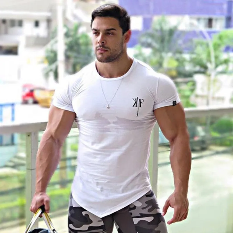 

New Kind of Fitness Muscle Brothers Men's Short Sleeve Sports T-shirt Elasticity Exercise