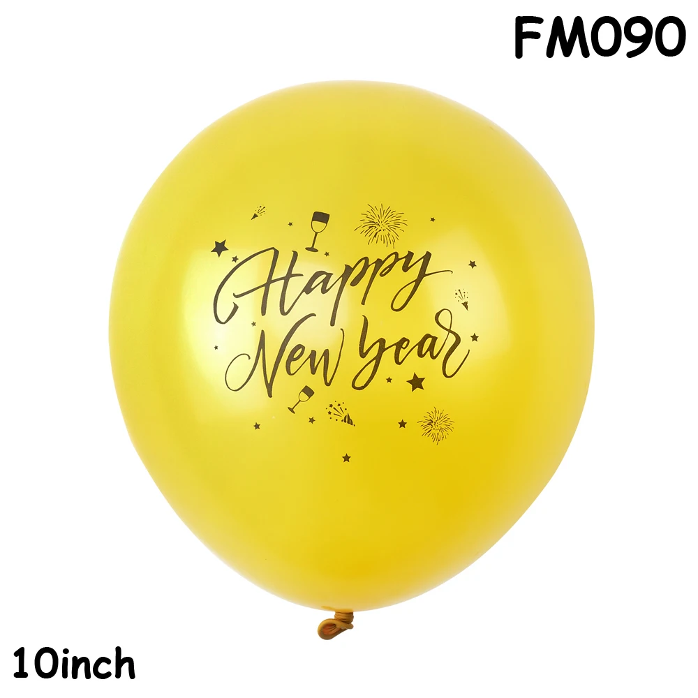 FM090 Newyear gold 18-й черный шар позже воздушный шар в форме сердца День рождения белые воздушные шары счастливого Нового года детский день рождения украшения - Цвет: FM090 Newyear gold