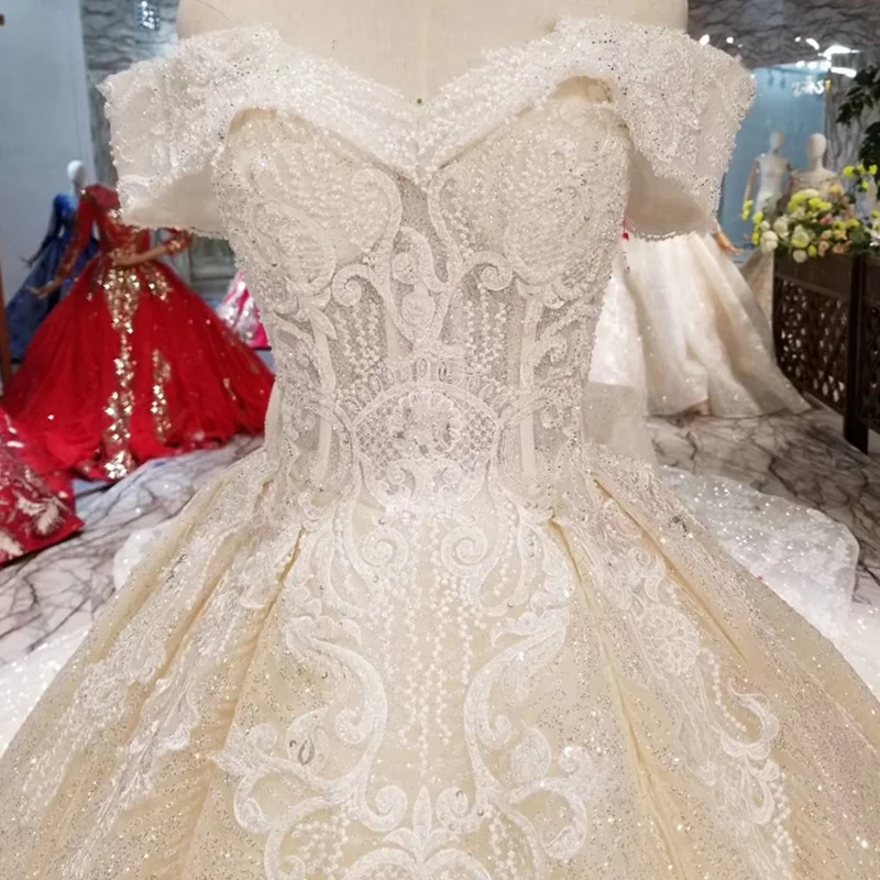 Блестящее простое платье для свадьбы с большим бантом плечей милое со шнуровкой